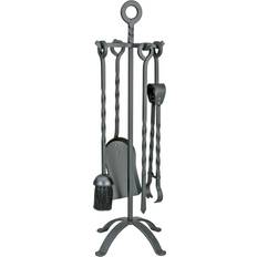 Fireplaces Symple Stuff Village 5 Piece Cast Iron Fireplace Tool Set gray 68.0 H x 26.0 W x 26.0 D cm