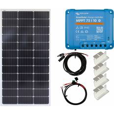 Solar Panels Lowenergie 100w Mono Solar Panel Kit Battery Charging MPPT Controller Z Brackets with Mounting Brackets and Cables