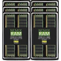 Ram 192gb 12x16gb ddr4-2666mhz pc4-21300 ecc rdimm 2rx8 1.2v registered server