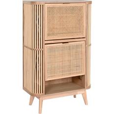 Rattan Skostativ Home ESPRIT Gylden Natur Skohylde 70 x 29 x 115 cm Skostativ