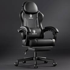 Dowinx Gaming Chairs Dowinx Gaming Chair with Pocket Spring Cushion and Massage Lumbar Support, Ergonomic Computer Chair with Footrest for Adults, High Back Leather Game Chair for Office Gaming 300LBS, Black