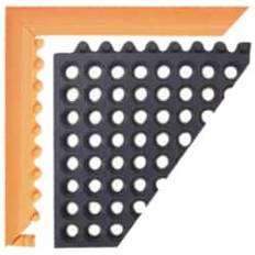 Notrax MD Ramp System Anti-Fatigue Modular Tile Mat: 3" Length, 2" Wide, 3/4" Thick, Black Nitrile Rubber Base, Series 551 Part #551M0003BL 2" Wide