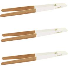 Bamboo Cooking Tongs Bamboomn Premium 7.9 Reusable Bamboo Kitchen Toast Tongs 3 Pieces Cooking Tong