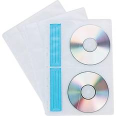 Optical Storage Staples Binder/Album Sheets for CD/DVD, White/Clear 18236