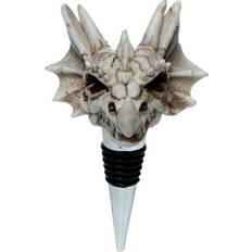 Bianco Tappi per bottiglia Puckator Novelty Darkness Dragon Skull Cream Bottle Stopper