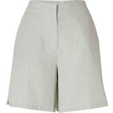 Selected Femme Bukser & Shorts Selected Femme Vittoria Hw Wide Striped Shorts Snow White Grey Stripes