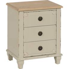 Roulettes Tables de chevet BigBuy Home Nightstand Cream Bedside Table