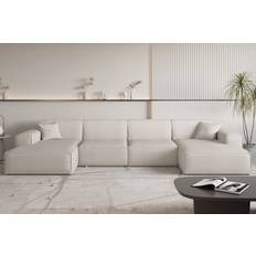 Silver/Chrome Sofas Wohnlandschaft u-form celes hellbeige Sofa