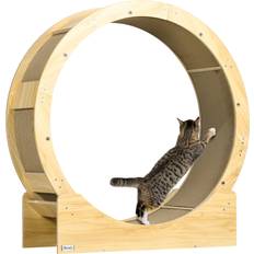 Pawhut Cat Wheel with Brake Scratching Pad