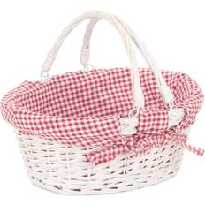 White Totes & Shopping Bags RED HAMPER Cotton Lined White Swing Handle Light M