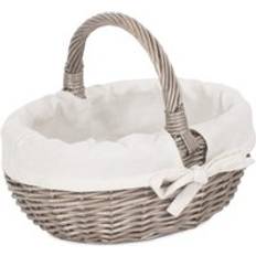 Cotton Baskets RED HAMPER Lined Antique Wash Wicker Shopping Basket