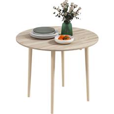 Round - Wood Dining Tables Homcom Folding Natural Dining Table 89cm