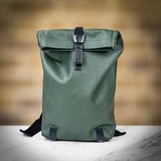 Brooks England Pickwick Cotton Canvas Small Rolltop backpack olive-green