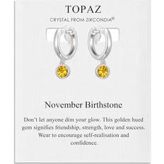 Topaz Earrings Philip Jones November birthstone hoop earrings created with topaz zircondiaÂ crystals