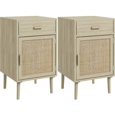 Doors Bedside Tables Homcom ‎UK831-739V80AK0331 Bedside Table 40x40cm 2pcs