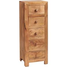 Brown Chest of Drawers ‎Indian Hub Toko Light Mango 5 Mango Chest of Drawer
