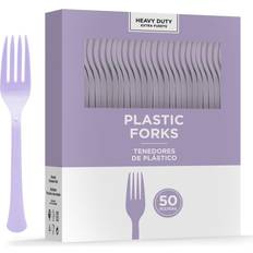 Purple Forks Amscan Heavy Weight Dessert Fork