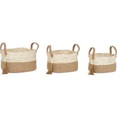 Jute Lådor & Korgar Home ESPRIT set Natural Light brown Jute Pieces Korg 3st
