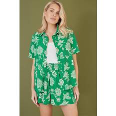 Green - Women Shirts Yumi Mela London Floral Relaxed Fit Shirt, Green