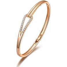 Brass Bracelets Rose Gold Plated Link Bangle Created with Zircondia Crystals Multicoloured