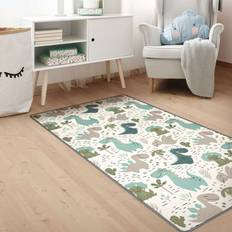 Tapis Klebefieber Tapis Friendly Dinosaur With Palm Trees