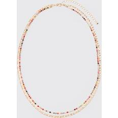 Multifärgade Halsband boohooMAN Mens Pack Layered Necklace In Multi One