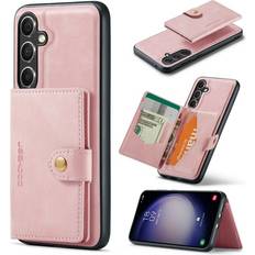 Floveme Trendigt Pl Nboksfodral Med Magnetisk H Llare F R Samsung Galaxy S23FE Ros Guld