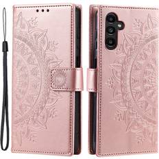 Skalo Samsung A35 5g Mandala Plånboksfodral Roséguld Rosa Guld