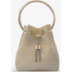 Nylon Bucket Bags Jimmy Choo Champagne/light Gold Bon Bon Metallic-mesh Top-handle bag 1 Size