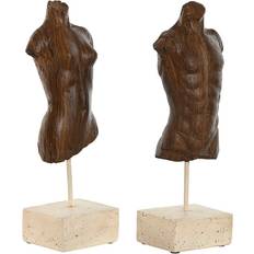 Brugskunst Home ESPRIT Dekorativ Figur Hvid Lys Brun Buste 9,5 x 8 x 31 cm Dekorationsfigur