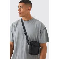 boohooMAN Mens Mini Cross Body Nylon Bag Black ONE SIZE