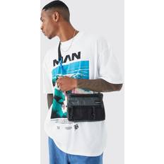 boohooMAN Mens Nylon Cross Body Utility Bag Grey One Size