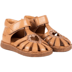 Angulus Begynder sandal med glitterhjerte Almond/Maple Glitter