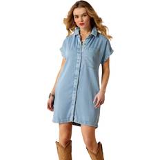 Ariat Women Dresses Ariat Marla Short-Sleeve Shirt Dress for Ladies Wave