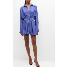 Kleider Norma Kamali Minivestido Boyfriend Shirt - Military Blue