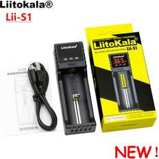 LiitoKala Liitokala lii -s1 18650 batterilader 1.2v 3.7v 3.2v aa aaa 26650 21700 nimh li-ion batteri smart lader 5v 1a eu støpsel