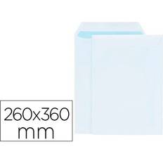 Suministros de Envío y Embalaje Liderpapel Sobre bolsa blanco 260x360 mm solapa tira de silicona papel offset 100 gr caja de 250 unidades