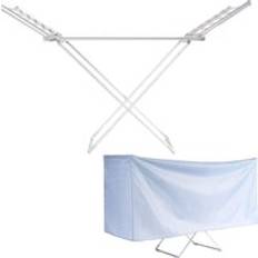 Clothing Care OHS Winged Heated Airer with Cover Foldable Compact Laundry Indoor Horse Drying Rack Grey One Size