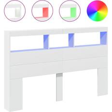 Blanco Cabeceros vidaXL De Cama Con LED Blanco 160x17x102 cm Cabecero