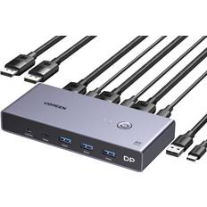 Switch KVM Ugreen KVM Displayport 8K 60Hz 2 Ingressi 1 Uscita Switcher DP 1.4 4K 240Hz 1M
