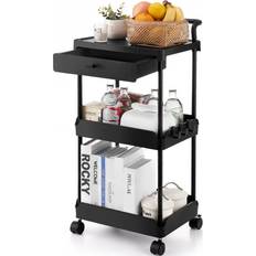 VEVOR 3-Tier Black Trolley Table 33.1x37cm