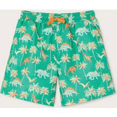 Dinosaurs Swimwear Monsoon Kids' Dino Palm Tree Print Swim Shorts, Green