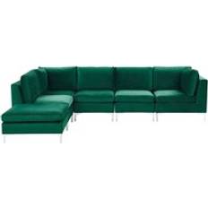 Beliani Right Hand Modular L-Shaped Velvet Sofa