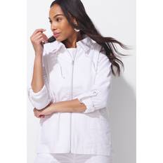 Linen - Women Jackets Chico's Off The Rack Women's Linen-Blend Jacket in White Chico's Outlet