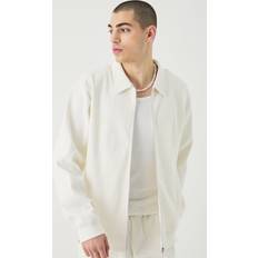 Päällyspaita - Valkoinen Takit boohooMAN Oversized Heavyweight Ribbed Jacket - Ecru