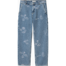 Carhartt W' Stamp Pants Stamp Print Blue Bleached WIP Blå
