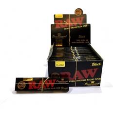 Black Rolling Papers Raw RAW Black Classic ConnoisseurKing Slim Rolling Papers + Tips Multibuy box 24 Booklets
