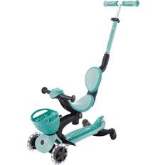 Globber Scooter Go-Up Baby 360 mint-dunkelmint mit Leuchtrollen, Leuchtmodul Aluminium