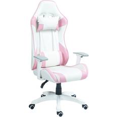 Homcom Gaming Chair for Adults Faux Leather Computer Chair w/ 3D Armrests Pink