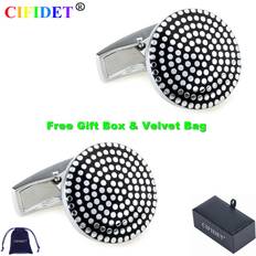 Multicoloured Cufflinks Cif CIFIDET Enamel Cufflink Dots Epoxy Shirt Cuff Link With Velvet Bag and Jewelry Accessories Present for Men Multicoloured